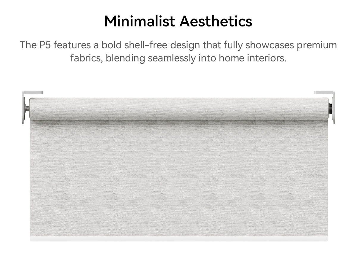 P5 Motorized Roller Shades with Remote, 100% Blackout Fabric Smart Blinds