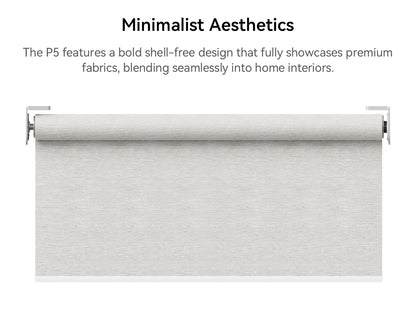 P5 Motorized Roller Shades with Remote, 100% Blackout Fabric Smart Blinds